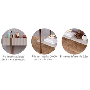 Miniatura Aparador Cimol Karen com 1 Tampo e 1 Prateleira - Off White/Nature