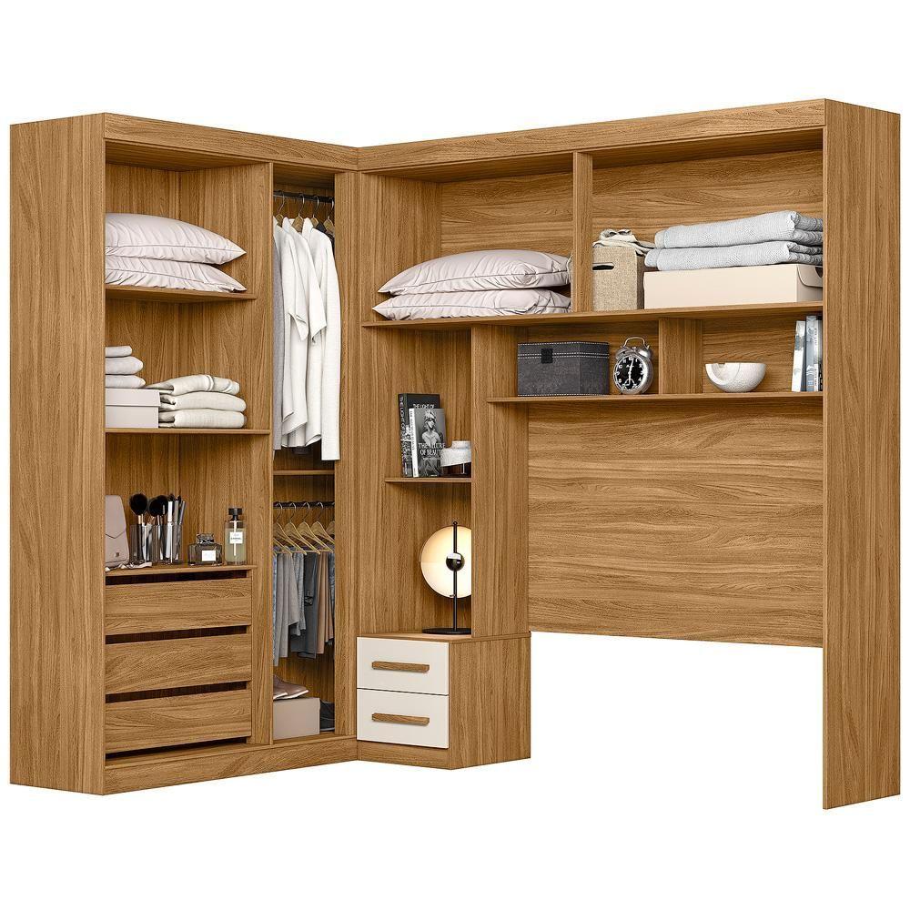 Miniatura Guarda-roupa Modulado Veneza 7 Portas 5 Gavetas Freijó/off White Moval Freijó/off White