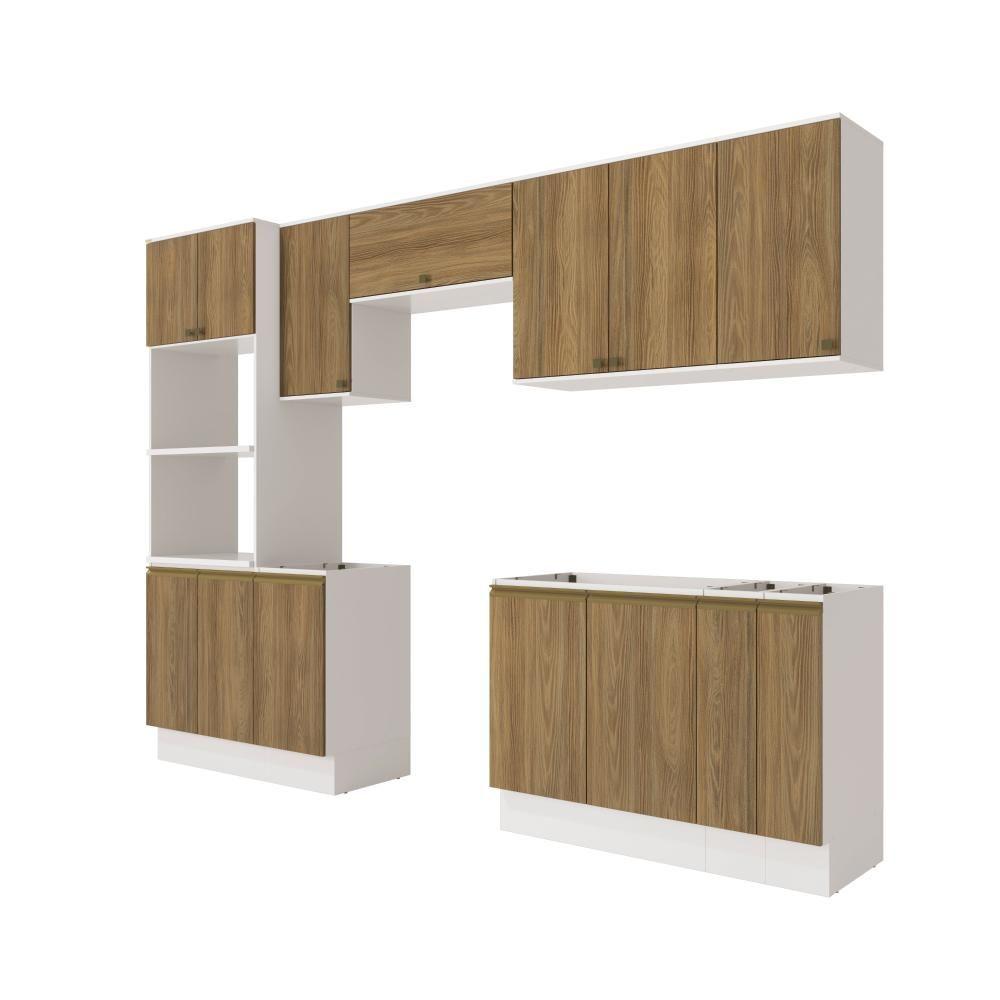 Miniatura Lavanderia Modulada Kappesberg Celeste 9 Peças Branco/nogueira 310,5cm