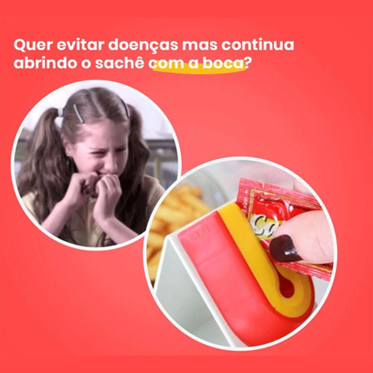 Miniatura Kit 3 Abridor De Sachê Clássico Vermelho Katchup Maionese