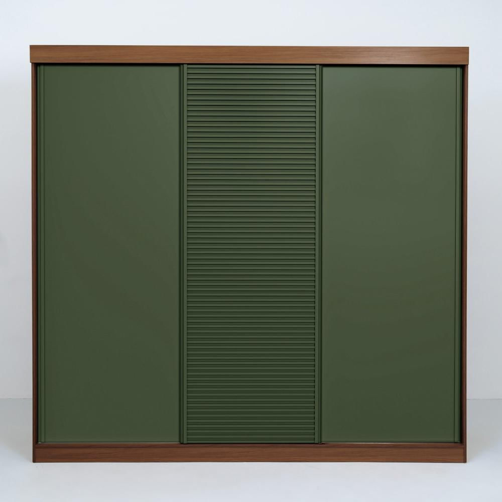 Guarda-roupa Casal 3 Portas de Correr Samambaia Cabecasa Madeiramadeira Freijó/Verde