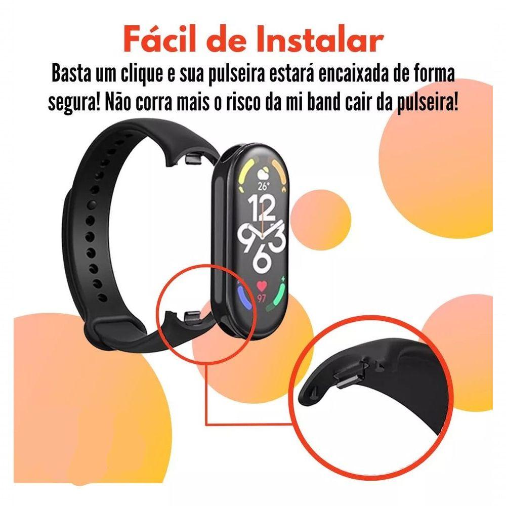 Miniatura Pulseira Silicone Para Smartband Mi Band 8 Compatível Miband