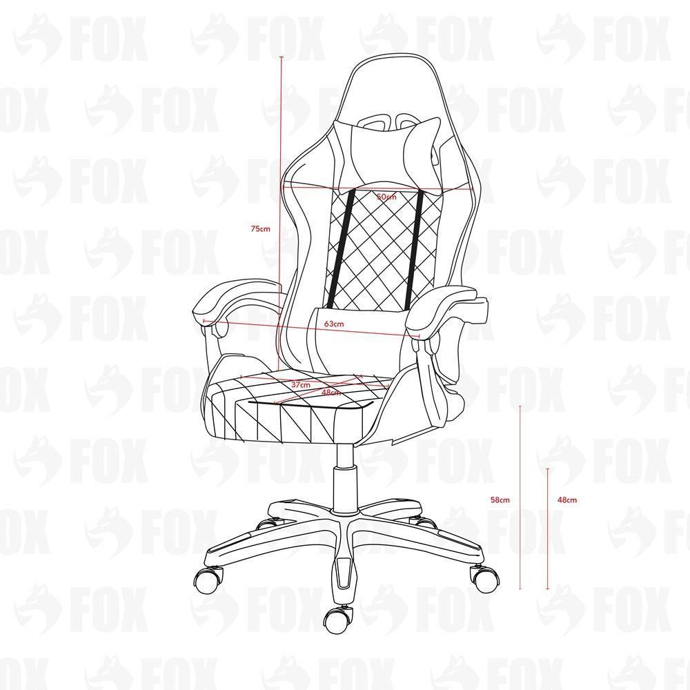 Cadeira Gamer Fox Racer Vulpes Preta - WZ-318