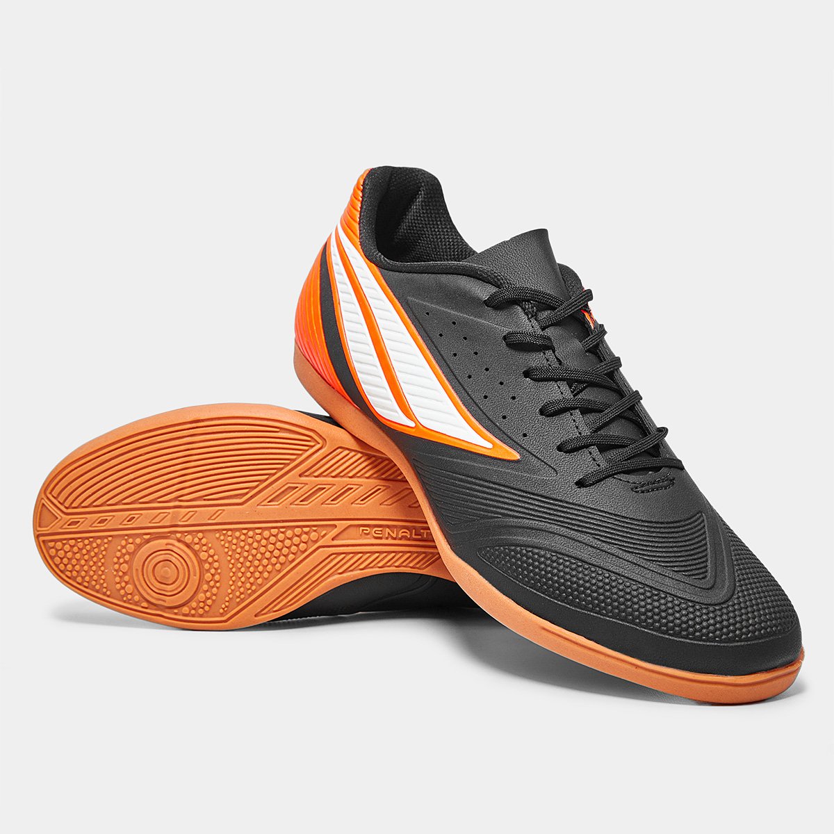Miniatura Chuteira Futsal Penalty Garra Y Unissex Preto+Laranja - 37
