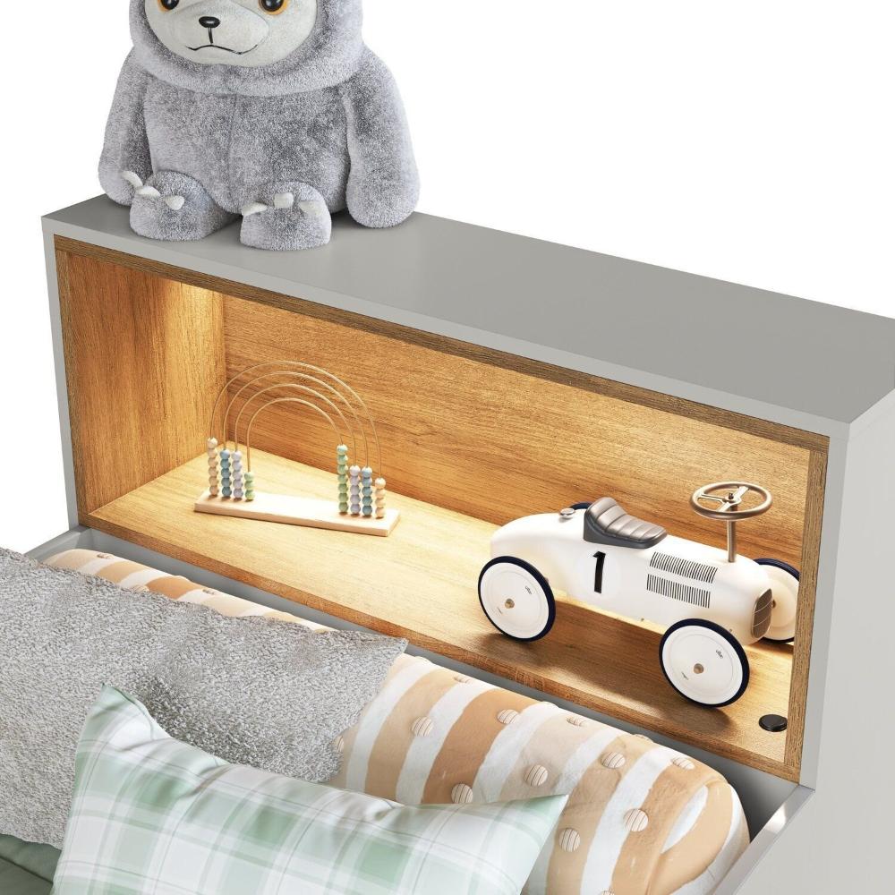 Miniatura Quarto Infantil com Cama Solteiro Montessoriana com Iluminação Led e Comoda Lille Arenas
