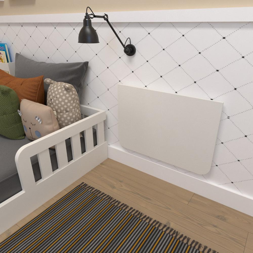 Mesa Infantil Dobrável 60cm com Canto Arredondado Branco