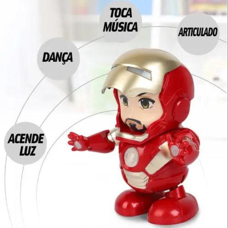 Robô Brinquedo Dançante Homem Ferro Herói Dançarino Boneco