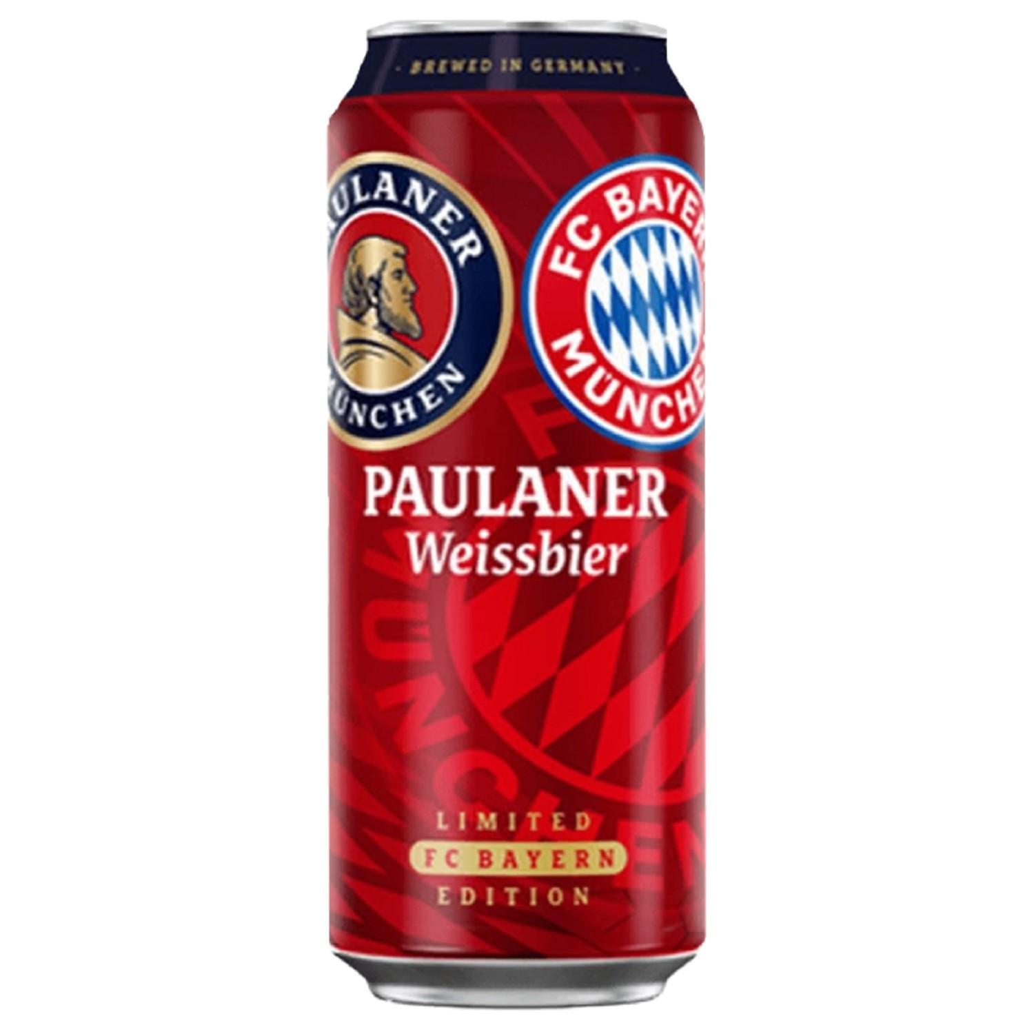 Miniatura Cerveja Paulaner Weissbier Fc Bayern Munchen Lata 500Ml