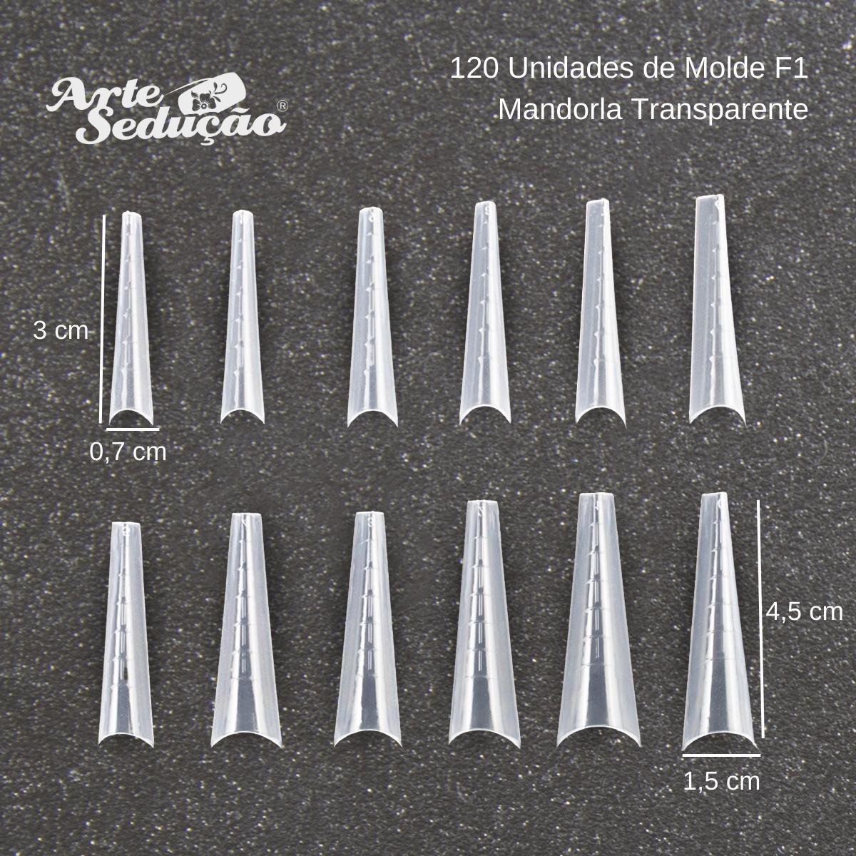 Miniatura Molde F1 Mandorla Unhas De Gel Acrigel Arte Sedução, 120 Und