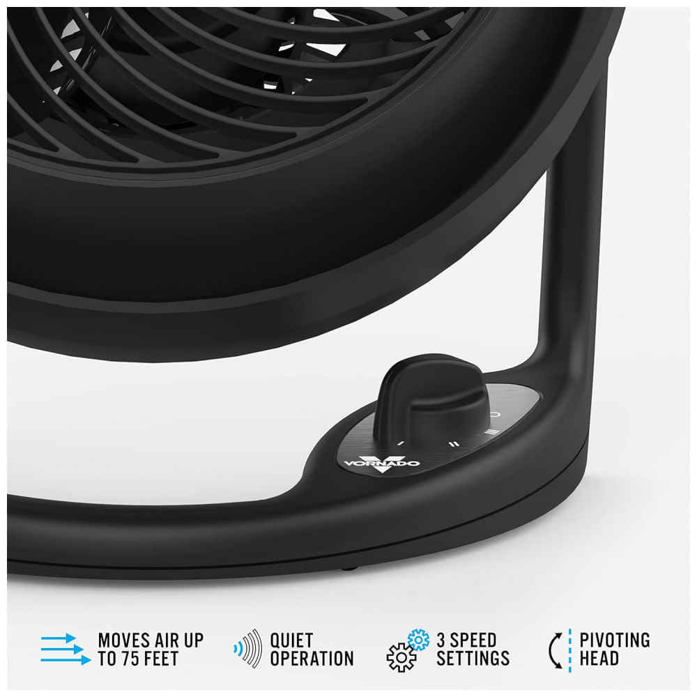 Miniatura Ventilador de Piso com 3 Velocidades 110V Vornado 610, Preto