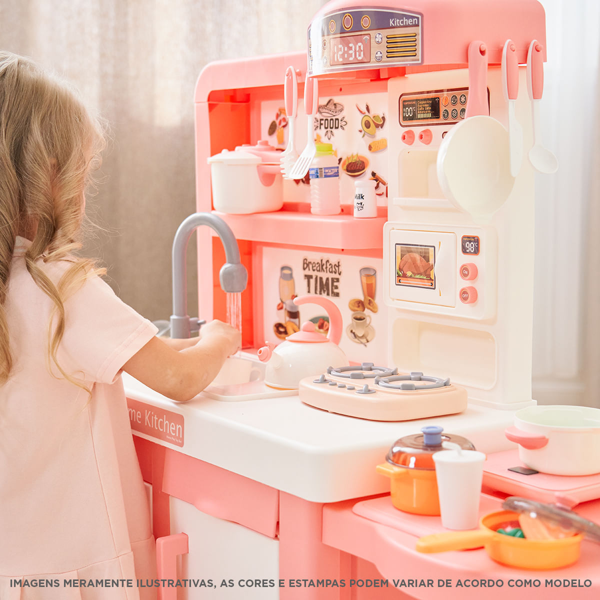 Cozinha Infantil Completa Forno e Fogão Grande Interativa Com Efeitos Master Cook Rosa Replay Kids Cozinha Infantil Completa C/ Efeitos MasterCook Replay Kids