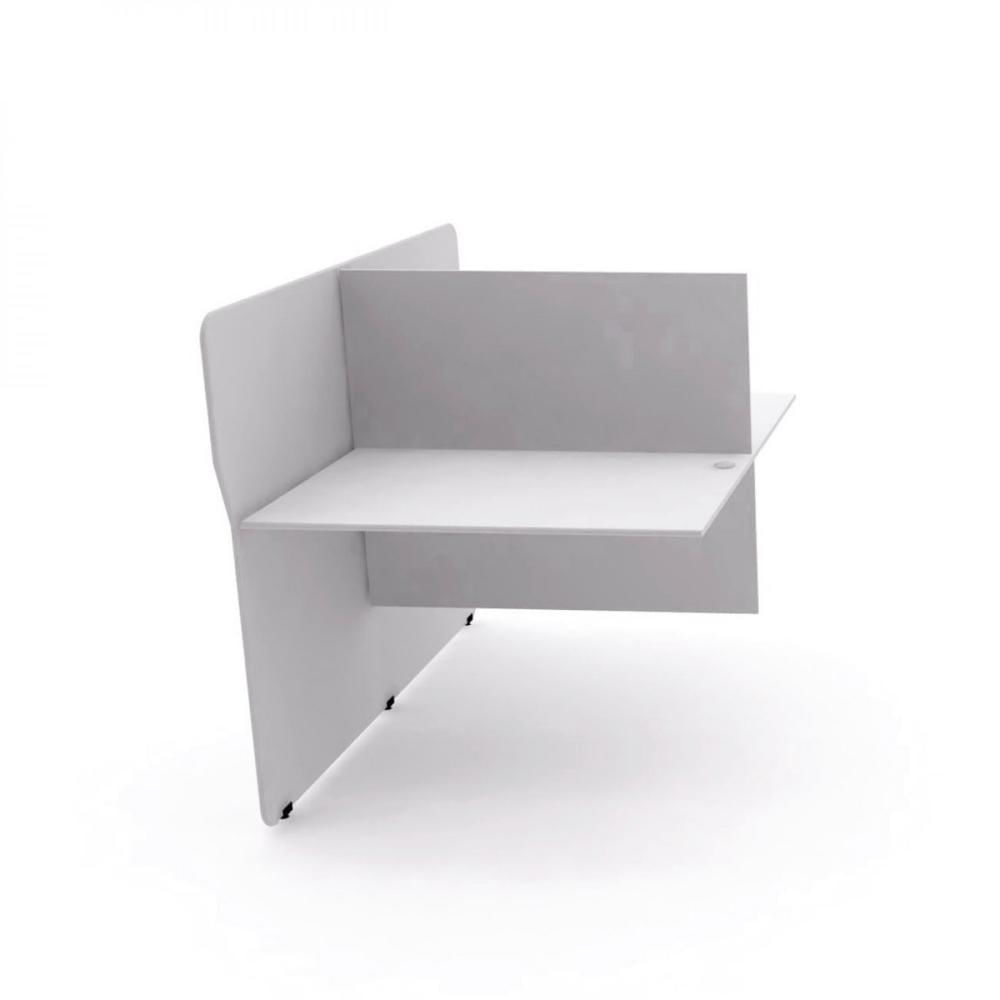 Miniatura Mesa Estação de Telemarketing 100cm Maxxi Pandin Móveis Cinza