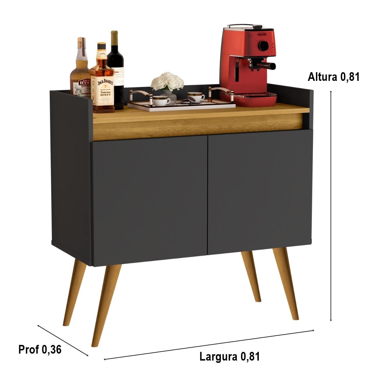 Miniatura Aparador Buffet 2 Portas Luxo Plus Preto / Madeirado Comprar