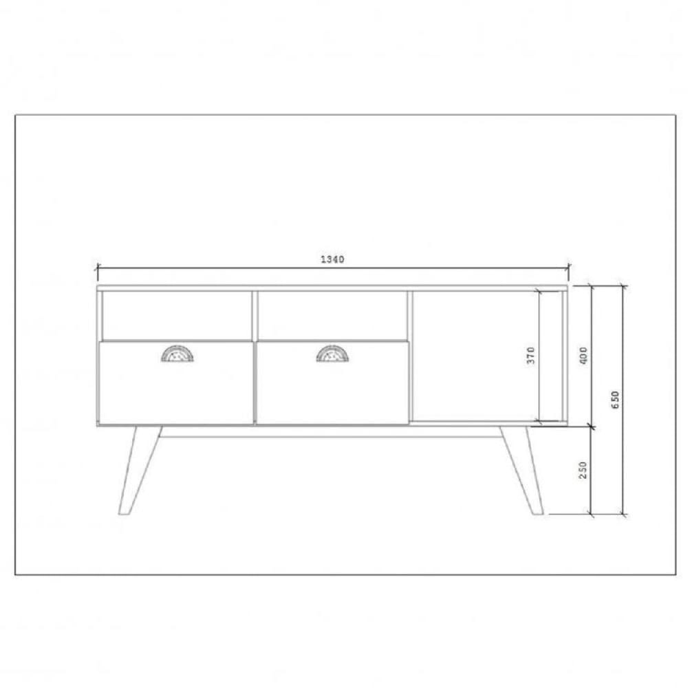 Miniatura Conjunto Rack para TV até 48 Polegadas 2 Portas e Rack para TV até 65 Polegadas 2 Portas Estilare Madeirado/Off White