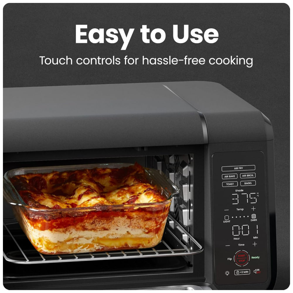 Fritadeira elétrica forno de bancada 14L Chefman EasyAir preta 5 funções 450°C 1750W 110V