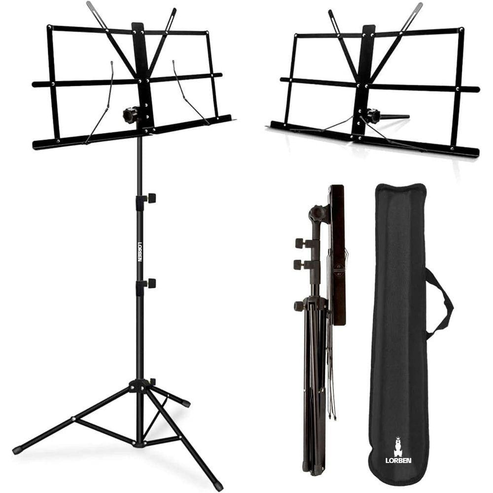 Estante Partitura Suporte Pedestal Cavalete Portátil Dobrável Com Bolsa De Transporte Lorben