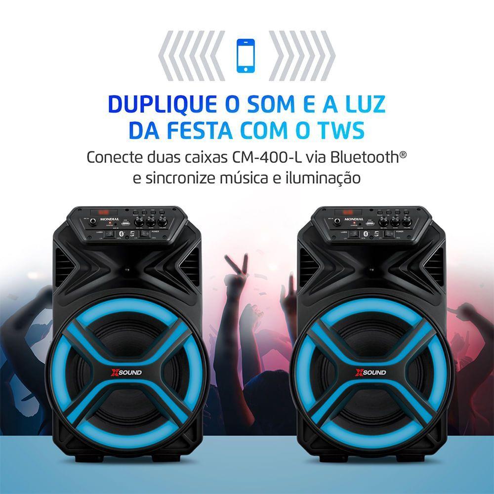 Caixa Amplificada Mondial Preto 400W RMS CM-400-L Bivolt