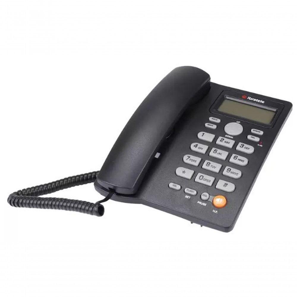 Miniatura Telefone Fixo Com Fio Ibratele C/ Identificador De Chamadas Preto
