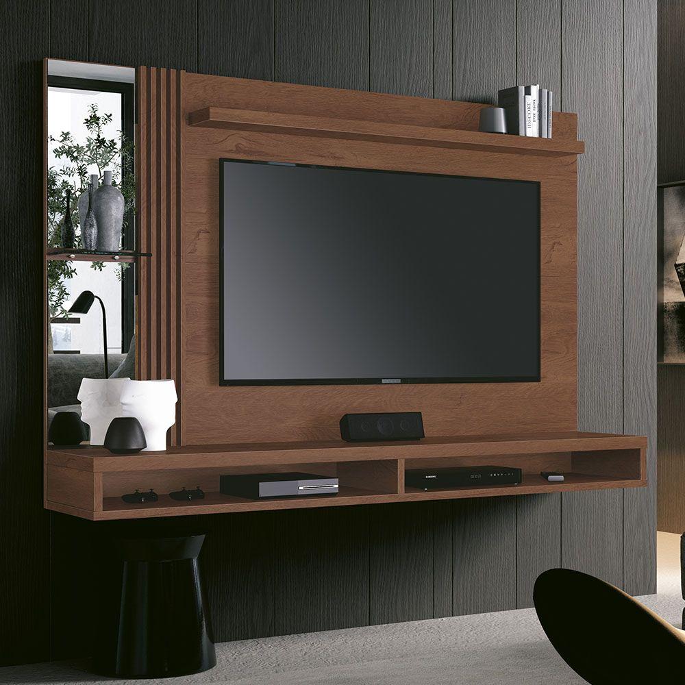 Miniatura Painel Home Paris Para Tv Até 55" Ripado Com Espelho