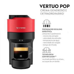 Miniatura Cafeteira Nespresso Vertuo Pop com Kit Boas-Vindas – Vermelha 110V