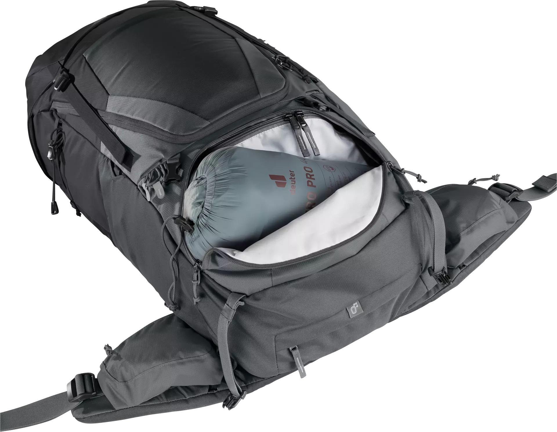 Miniatura Mochila Feminina Deuter Futura Air Trek 55+10 Litros Preta