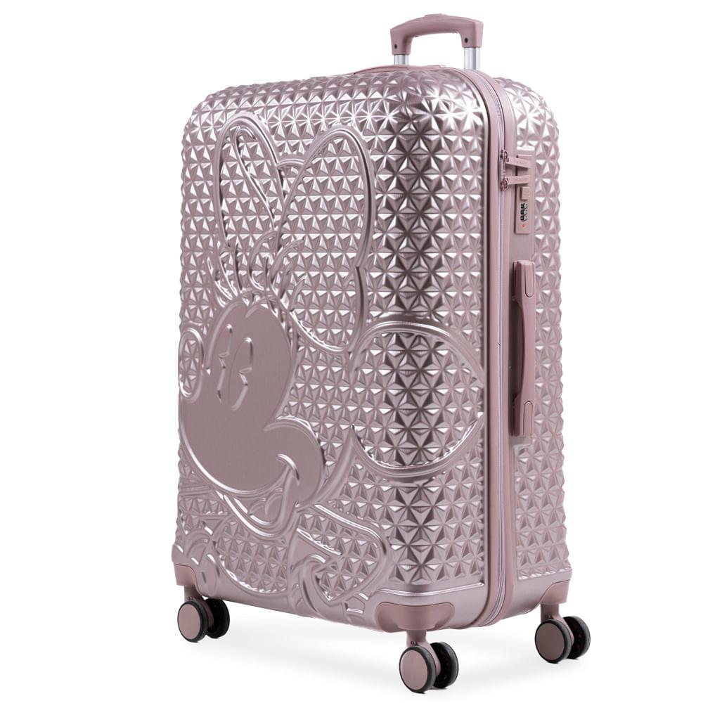 Miniatura Mala de Viagem Grande 32 Kg ABS 4 Rodas Minnie Epcot Rosé Rosé - G