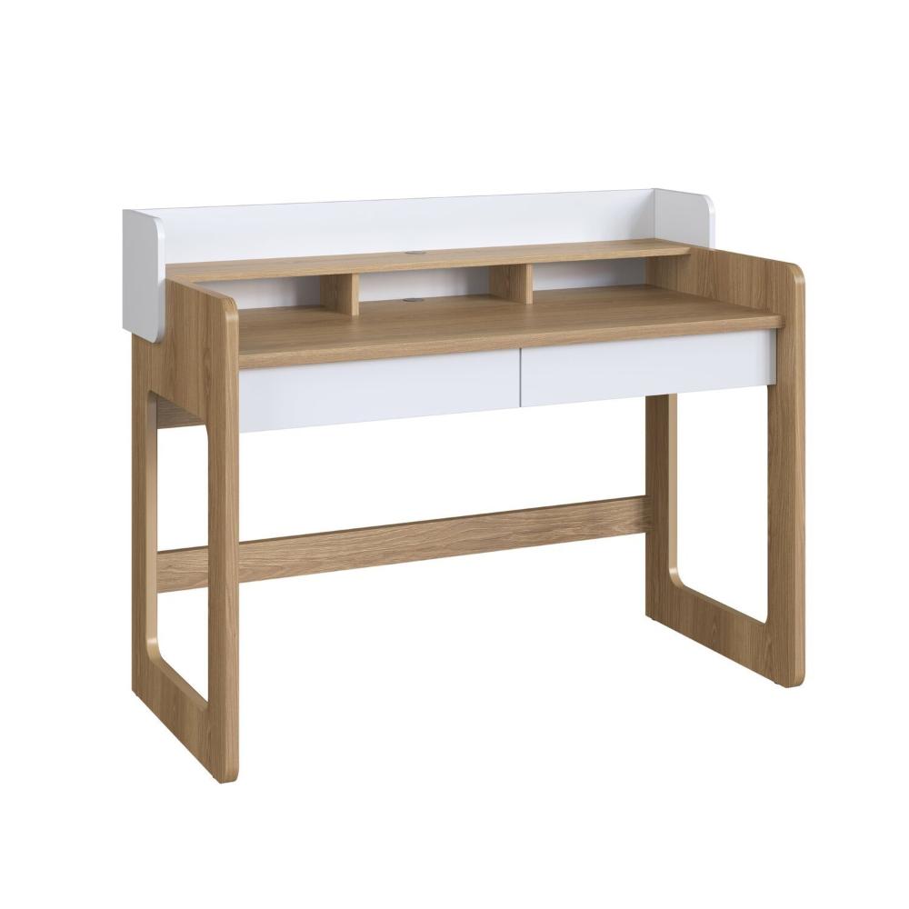 Miniatura Escrivaninha 2 Gavetas 128cm Home Office Flexus Branco