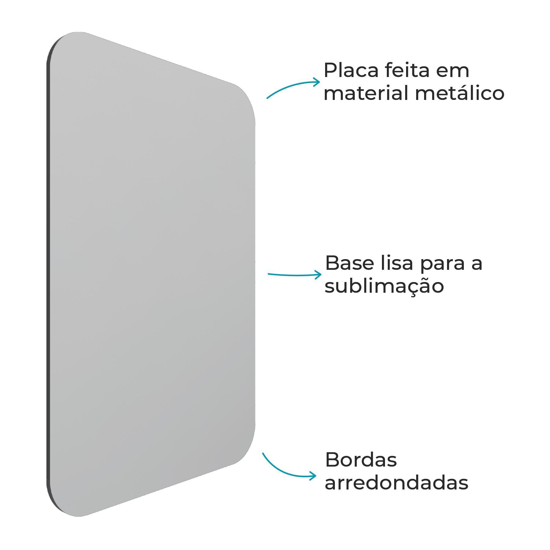 Kit 10 Chapas Placas De Metal Sublimação 21X30Cm - Cinza