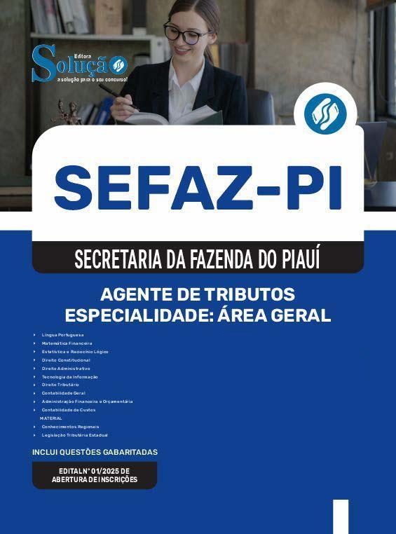 Miniatura Apostila Sefaz Pi 2025 Agente Tributos Especialidade: Área