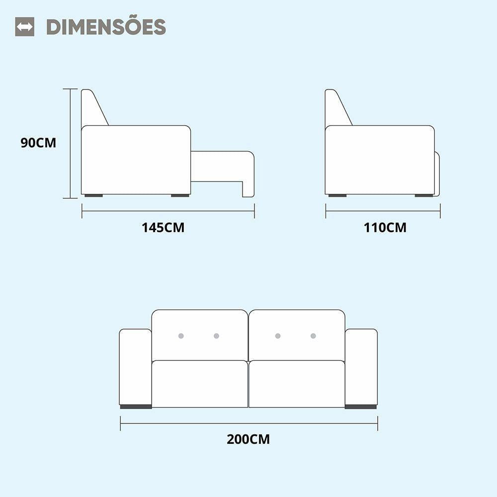 Miniatura Sofá Cama Com 2 Lugares Retrátil E Reclinável Belize Cinza Profundo