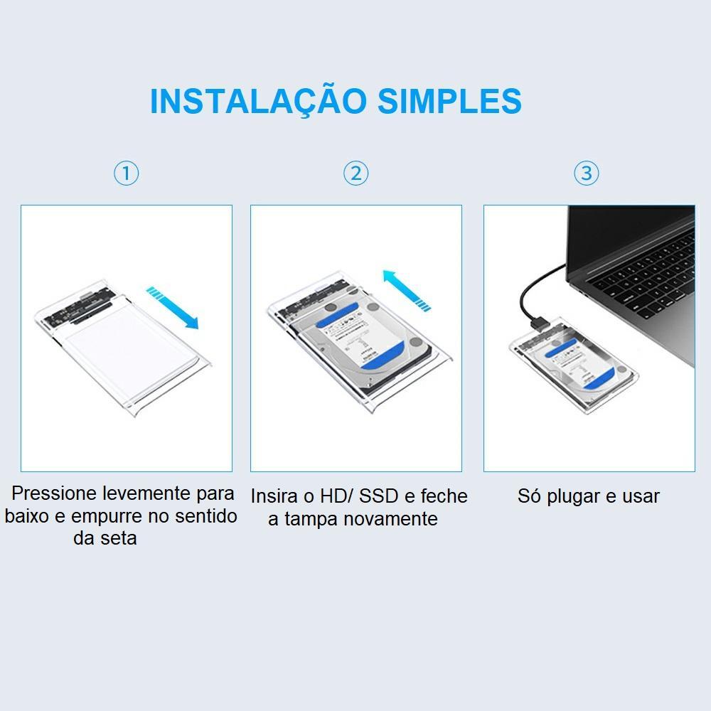 Miniatura Case Usb 3.0 Para Hd Ssd Externo De Notebook