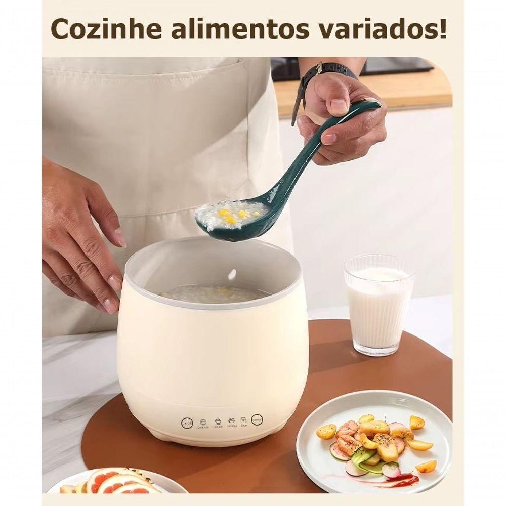 Miniatura Panela Elétrica De Arroz Caldos Legumes Cerâmica Antiaderente 1,8L 110V