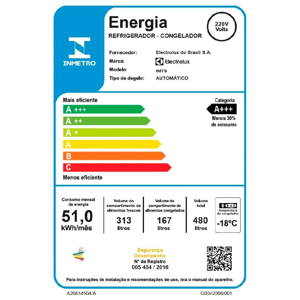 Geladeira Electrolux Efficient Frost Free French Door 480 Litros - IM7S Inox Look - 110V