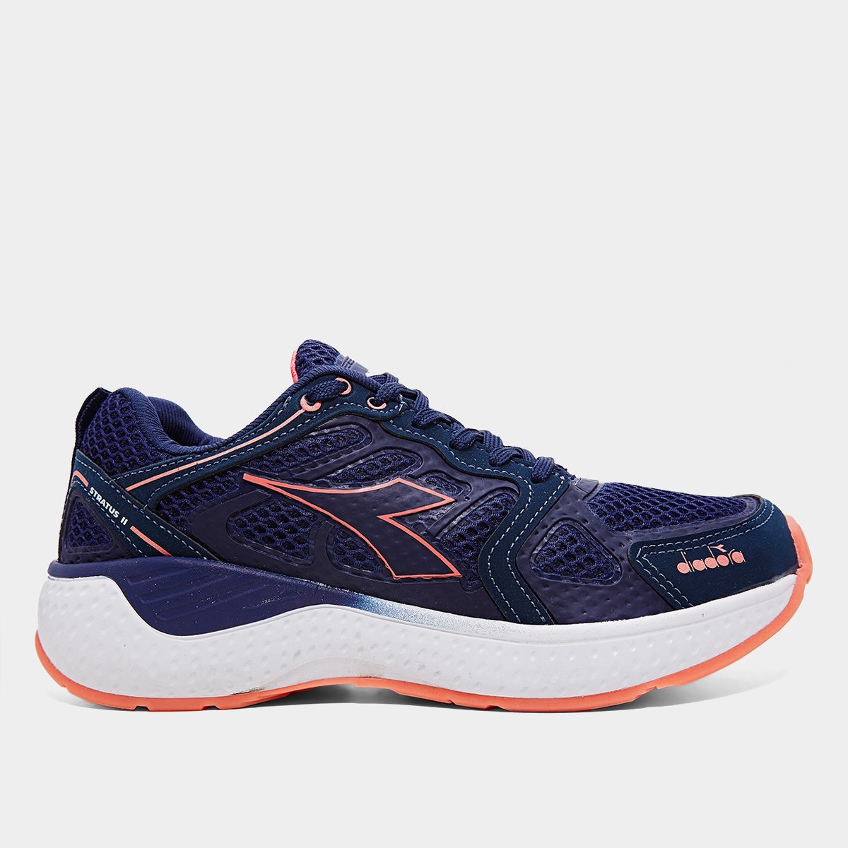 Miniatura Tênis Diadora Stratus II Feminino Marinho+Coral - 34