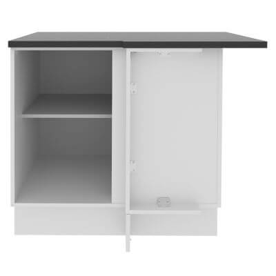 Balcão de Canto Madesa Acordes Glamy 100% MDF 1 Porta Branco/Rustic Cor:Branco/Rustic