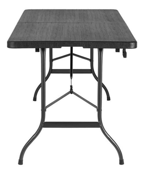 Miniatura Mesa Dobrável Portatil Vira Maleta Imita Madeira - Preto