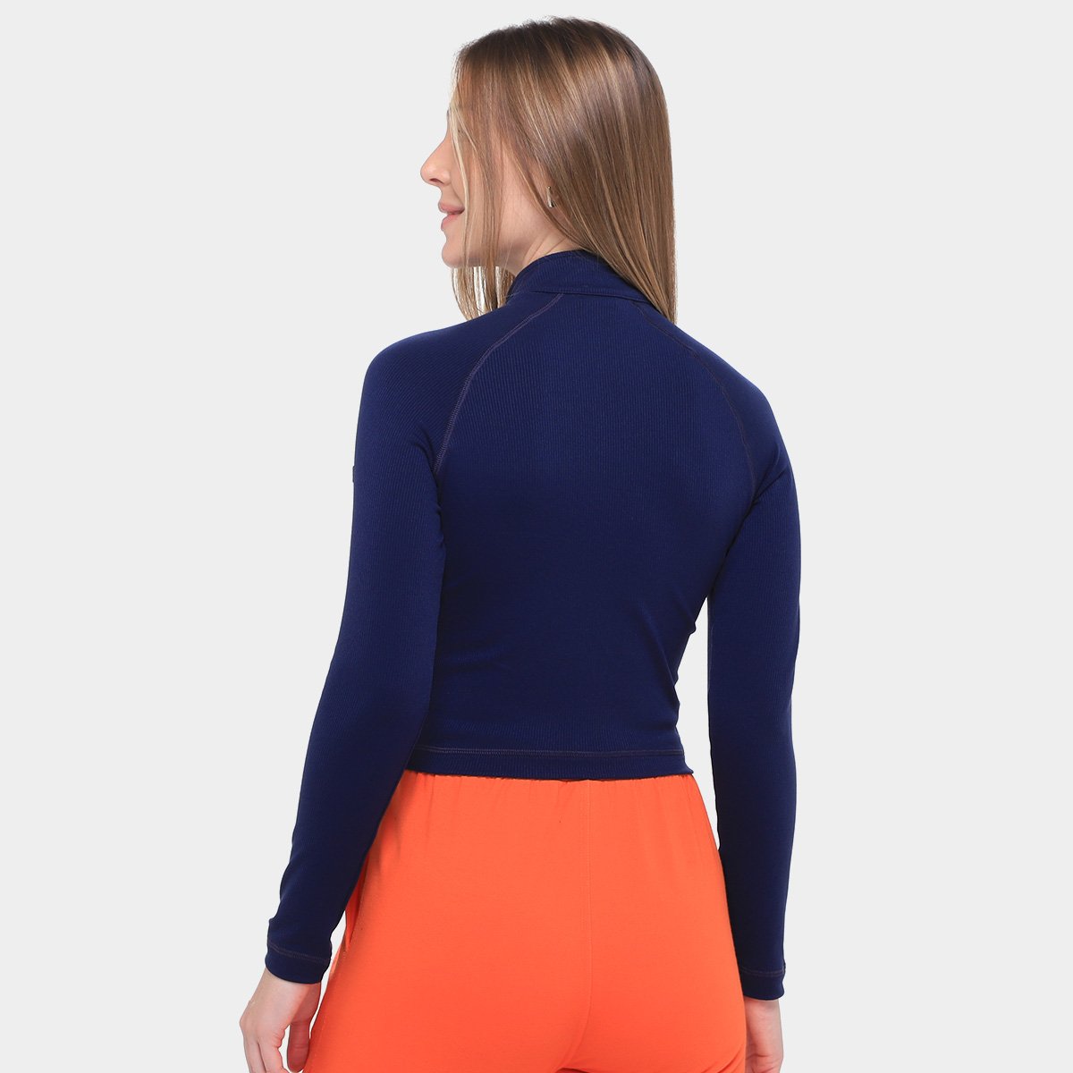 Miniatura Blusa Fila Cropped Manga Longa Sport Club Feminina Marinho - G