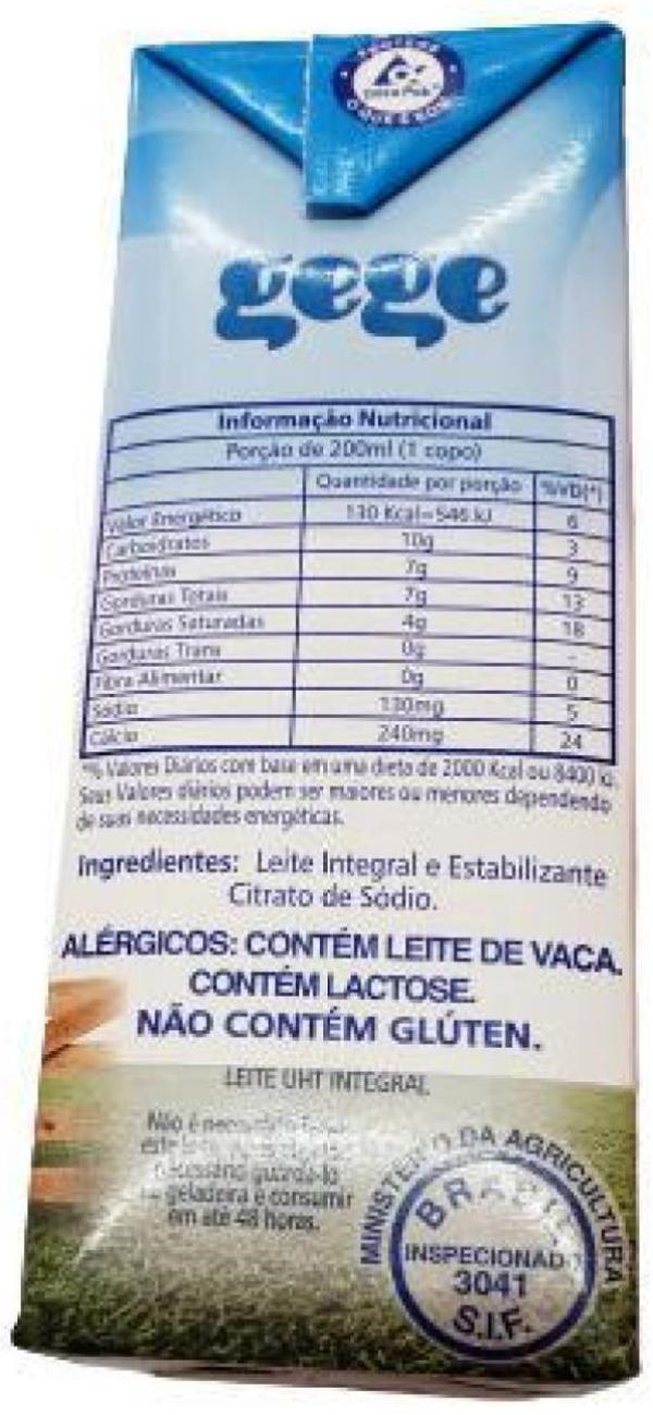 Miniatura Kit 12 Leite Uht Gege Integral 1-Litro Tp