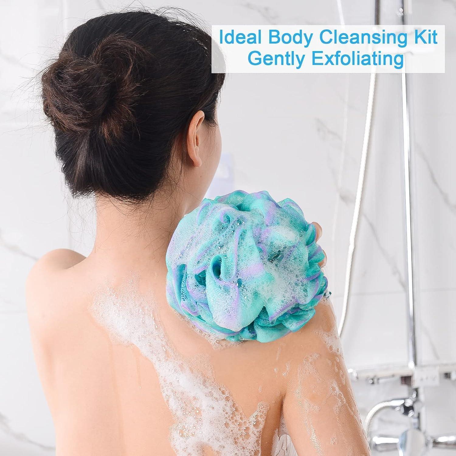Miniatura Amazerbath Esponja De Banho Esfoliante Para Corpo Kit Com 4