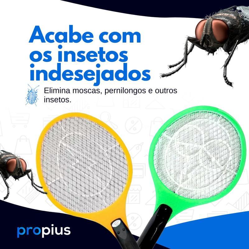 Miniatura Raquete Elétrica Mata Insetos Mosca Pernilongos Carregador