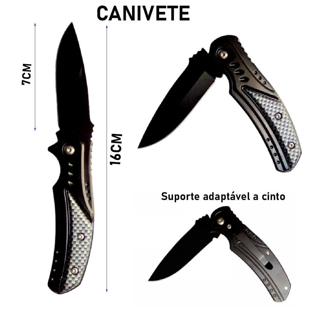 Miniatura Kit Sobrevivência Emergência Camping Trilha Canivete Pesca