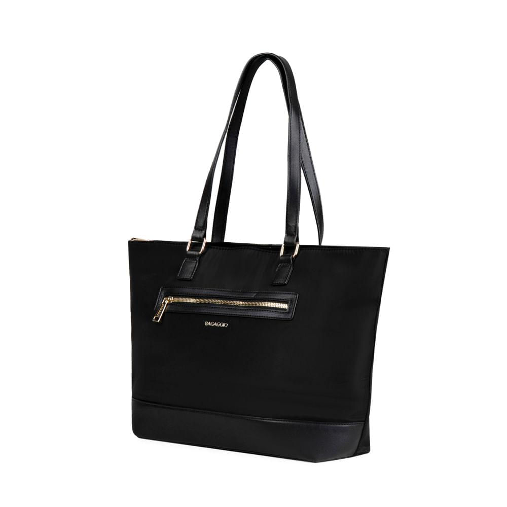 Miniatura Bolsa de Ombro Feminina Tote Nylon Premium Preta Preto