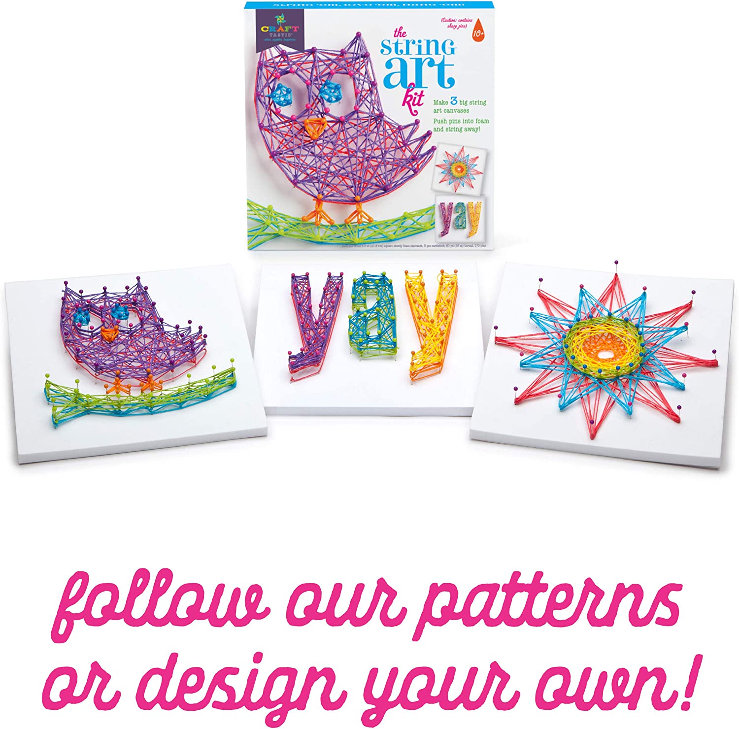 Crafttastic Kit Faça Você Mesmo DIY 3 Projetos de Coruja I dade Recomendada 9 ou mais