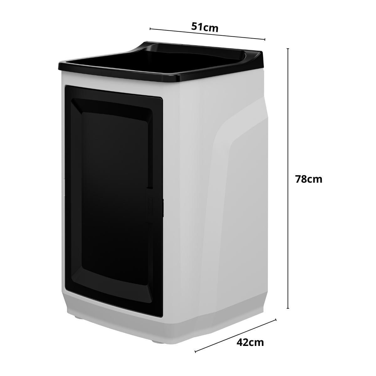 Miniatura Gabinete Lavanderia Tanque Preto 01 Porta + Torneira