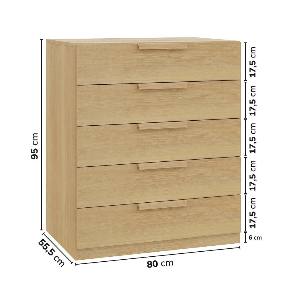 Miniatura Cômoda 5 Gavetas 80cm Jade CabeCasa MadeiraOriginals Cômoda 5 Gavetas 80cm Jade Cabecasa Madeiramadeira Avelã