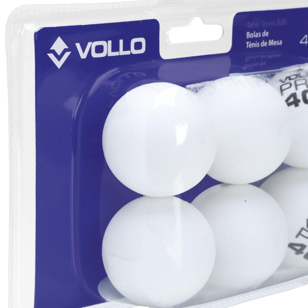 Miniatura Bola de Tênis de Mesa Vollo 1 Estrelas com 06 Bolas Branca