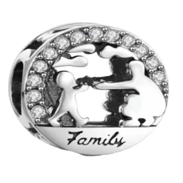 Miniatura Berloque Família Pai e Filho Prata 925 - Love Family