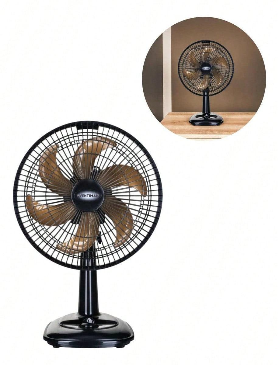Miniatura Ventilador Mesa Silencioso 30Cm Turbo 55W Preto 6 Pás Casa