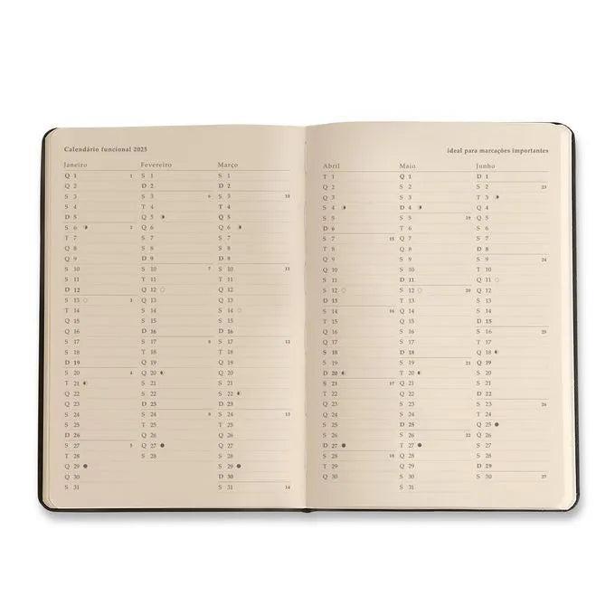 Miniatura Planner 2025 - Cícero - Kraft Semanal 14X21 Flores Mini