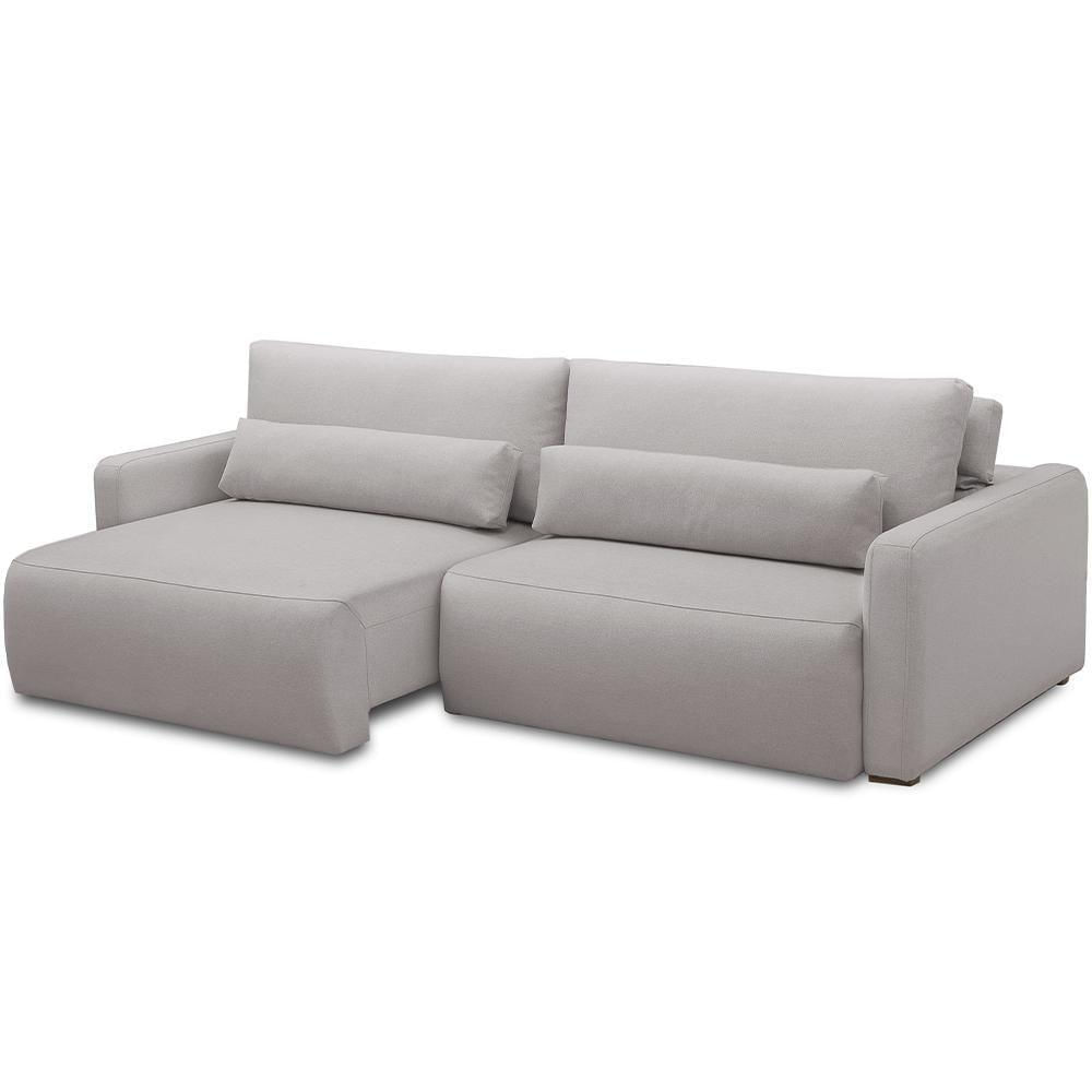 Miniatura Sofá Retrátil Reclinável Para Sala De Estar Living 270cm Sevilha F04 Veludo Cinza